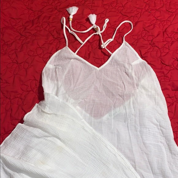 American Tall Dresses & Skirts - American Tall Elegant White Sheer Beach Dress